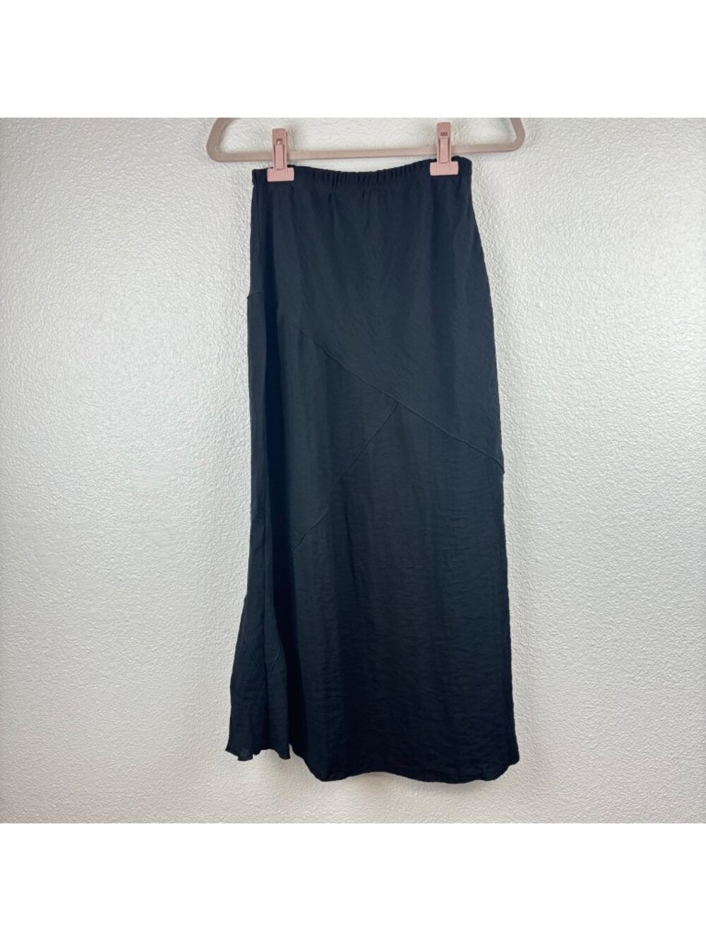 Habitat M Black Midi Skirt With Asymmetrical Seams Boho Art To Wear Artsy